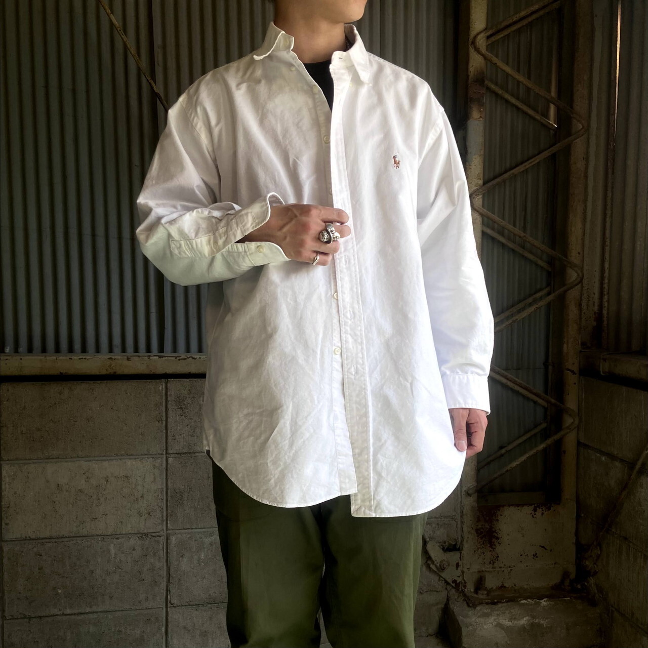 Ralph Lauren ラルフローレン ホワイト 長袖シャツ ボタンダウンシャツ メンズxl相当 古着 B Dシャツ ホワイト 白色 長袖シャツ Al Cave 古着屋 公式 古着通販サイト 8 31まで 夏物最大50 Off開催中