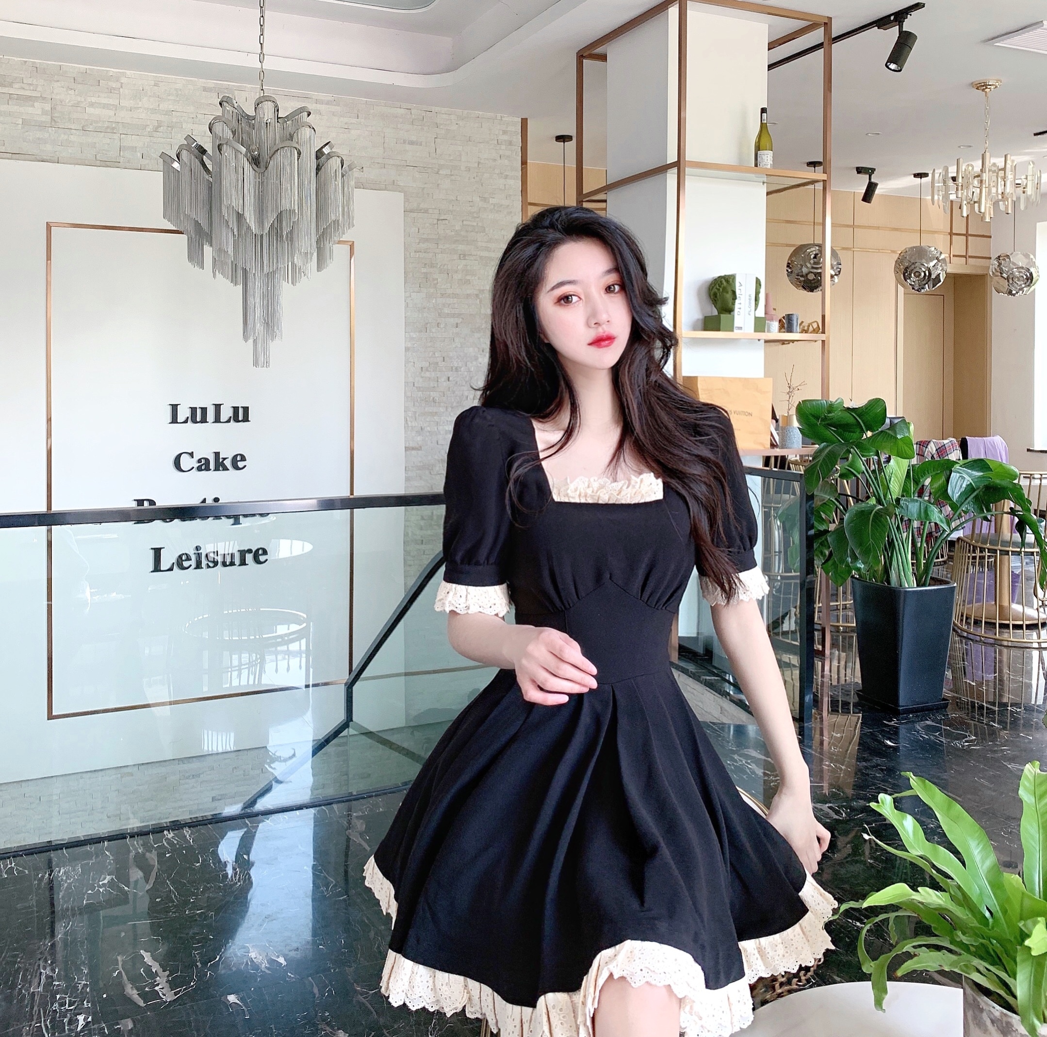 ブラックレースワンピース A0729 And Rabbit