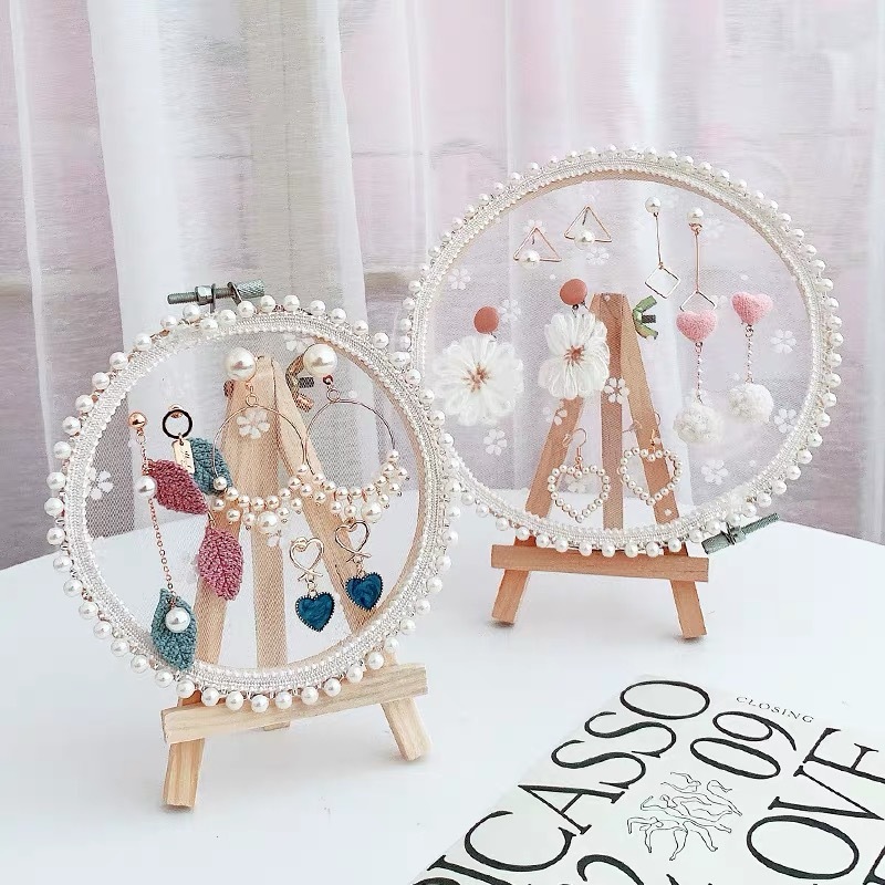 花柄レース ピアススタンド アクセサリースタンド 韓国雑貨 送料無料 Hidamari