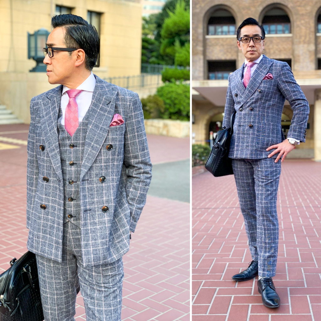 Nktarrowsグレーチェックダブルジャケットスリーピーススーツ Nkt Arrows エヌケイティアローズ