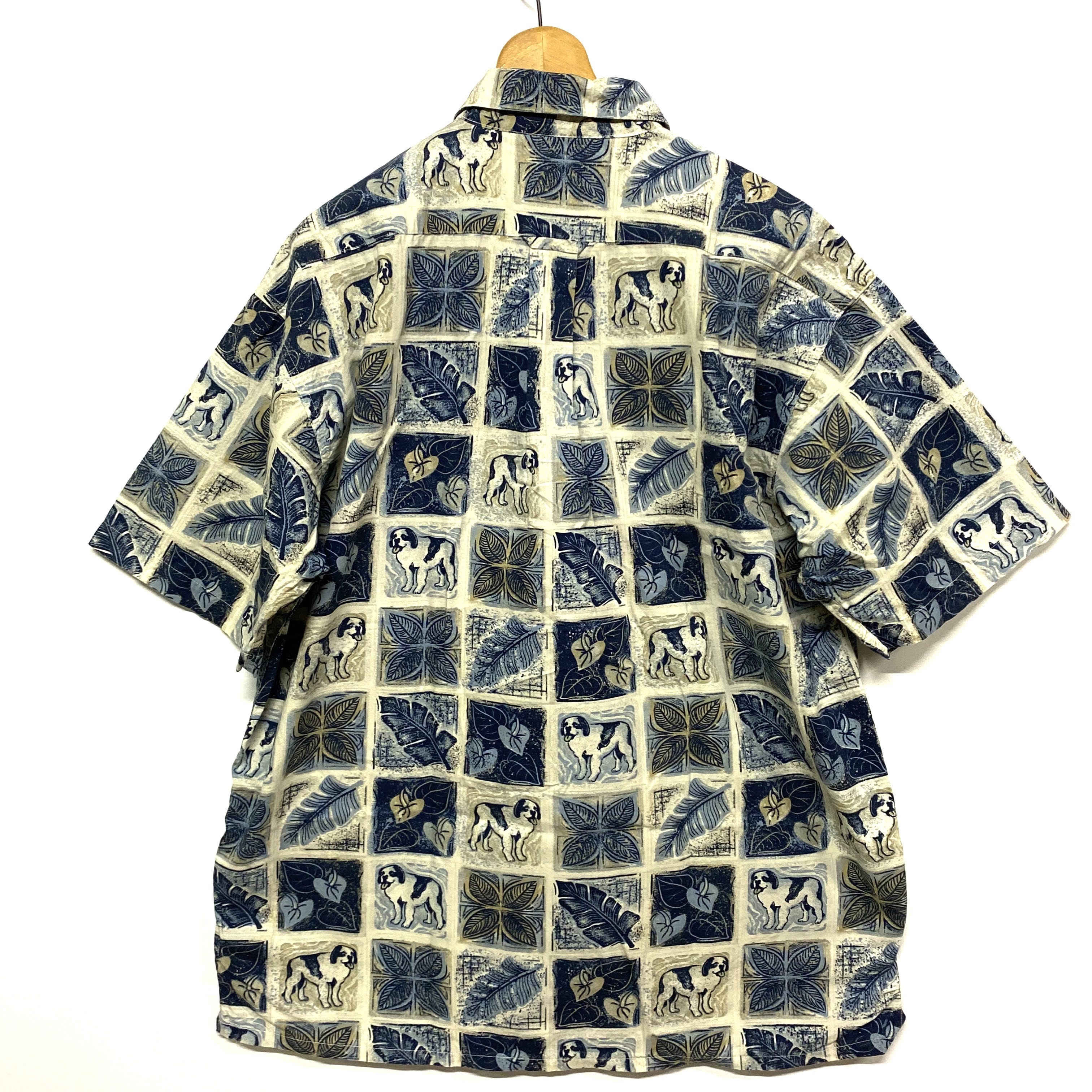 今年人気のブランド品や 激レア 総柄シャツ 犬柄 ポリシャツ バブル柄 90s アート柄 ドッグ柄 シャツ Kerjakahwin Co