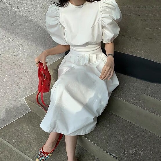 2色展開 バルーン袖 ワンピース Dahliastyle