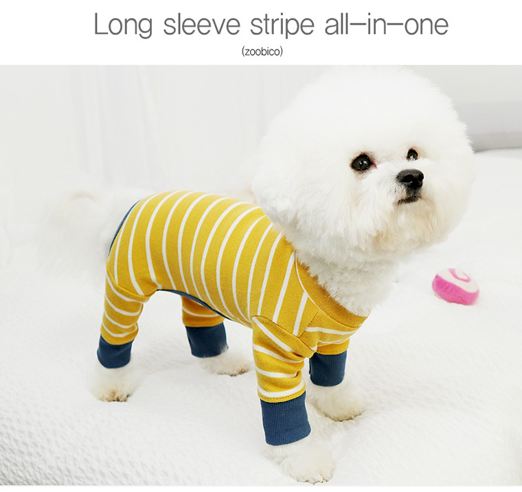 ボーダーロンパース S Xl 2color 犬服 犬 つなぎ オールインワン 部屋着 綿100 伸縮性 ドッグウェア ストレッチ 可愛い 犬の服 ペット用品ショップ Nari Pet