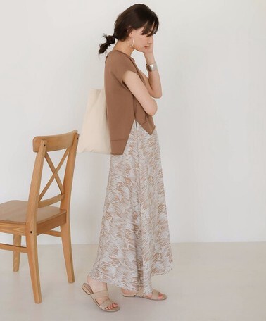 異素材切り替えワンピース 大人が着やすいトレンド服 Select Clothes Miel