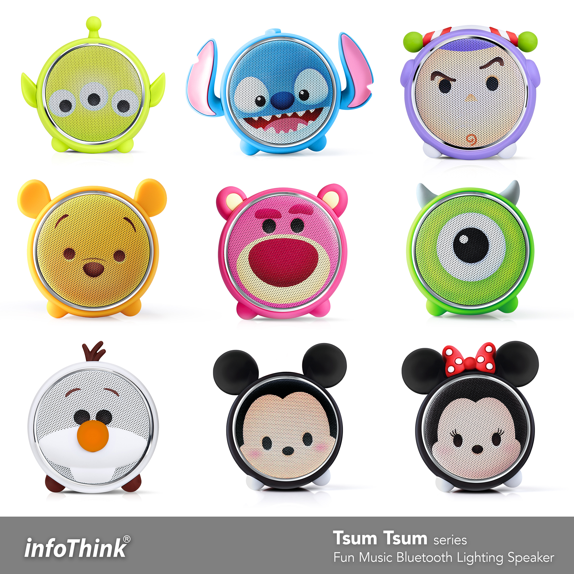 Infothink Bluetooth スピーカー Bluetooth Speaker 光る Lighting ディズニー Disney ピクサー Pixer ツムツム Tsum Tsum トイ ストーリー Toy Story リトル グリーン メン Aliens Bsp100 Alien E Qualia イークオリア