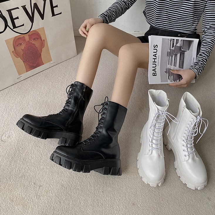 Platform lace boots Clearance