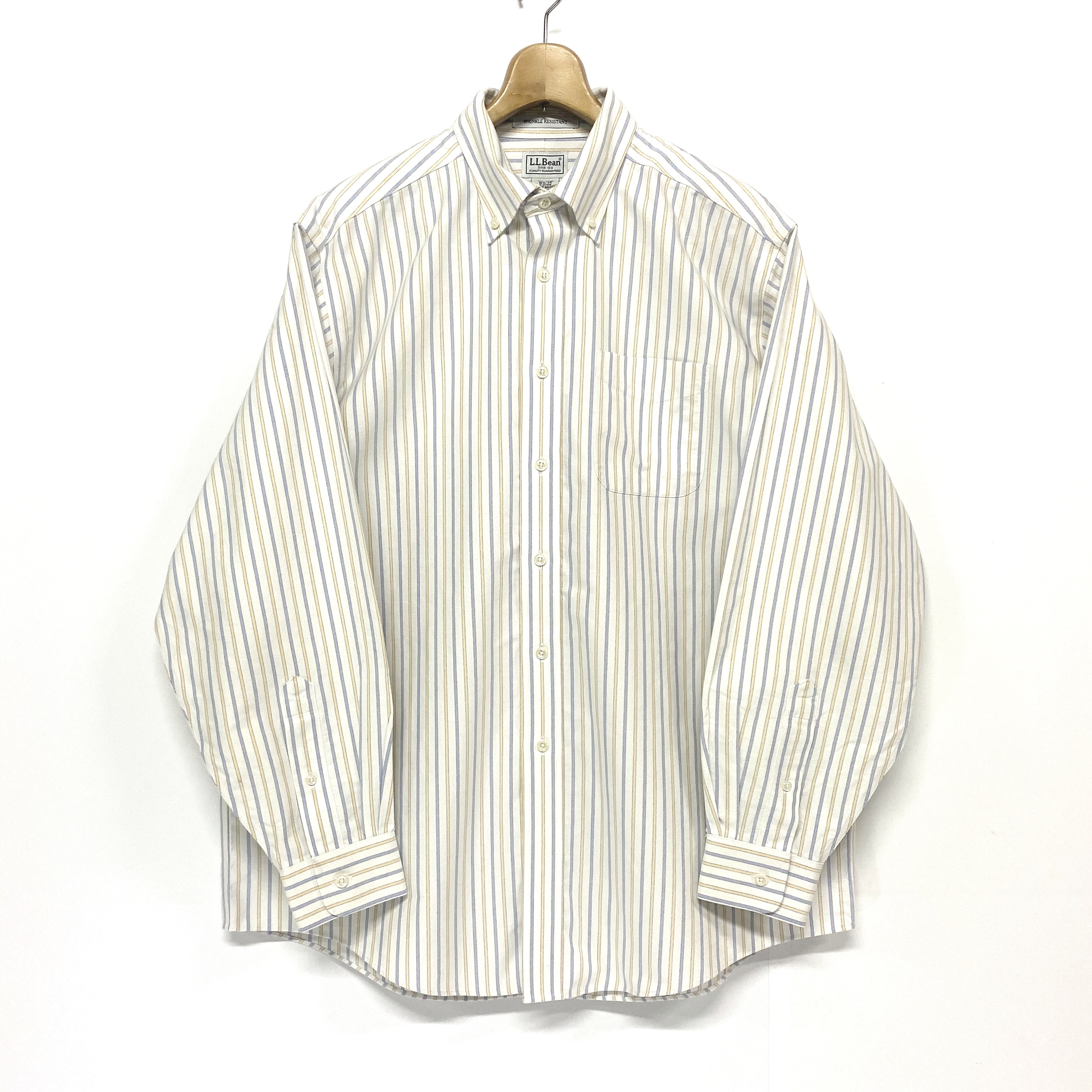 L L Bean エルエルビーン マルチストライプ柄 長袖 ボタンダウンシャツ B Dシャツ ホワイト 白 メンズl 古着 長袖シャツ Sa15 Cave 古着屋 公式 古着通販サイト 初回割 1000off実施中