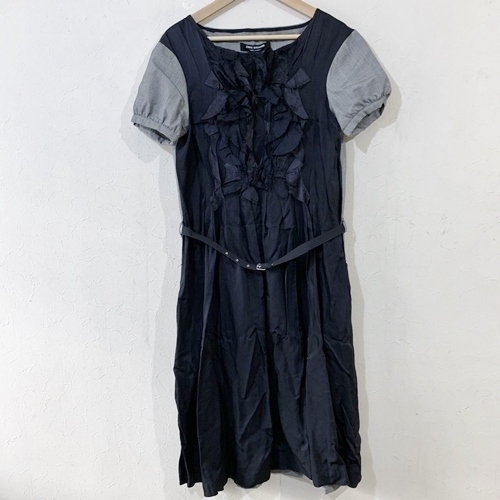 Junya Watanabe Comme Des Garcons ジュンヤ ワタナベ コム デ ギャルソン 07ss ベルト付フリルワンピース ブラック S ブランド古着brooch