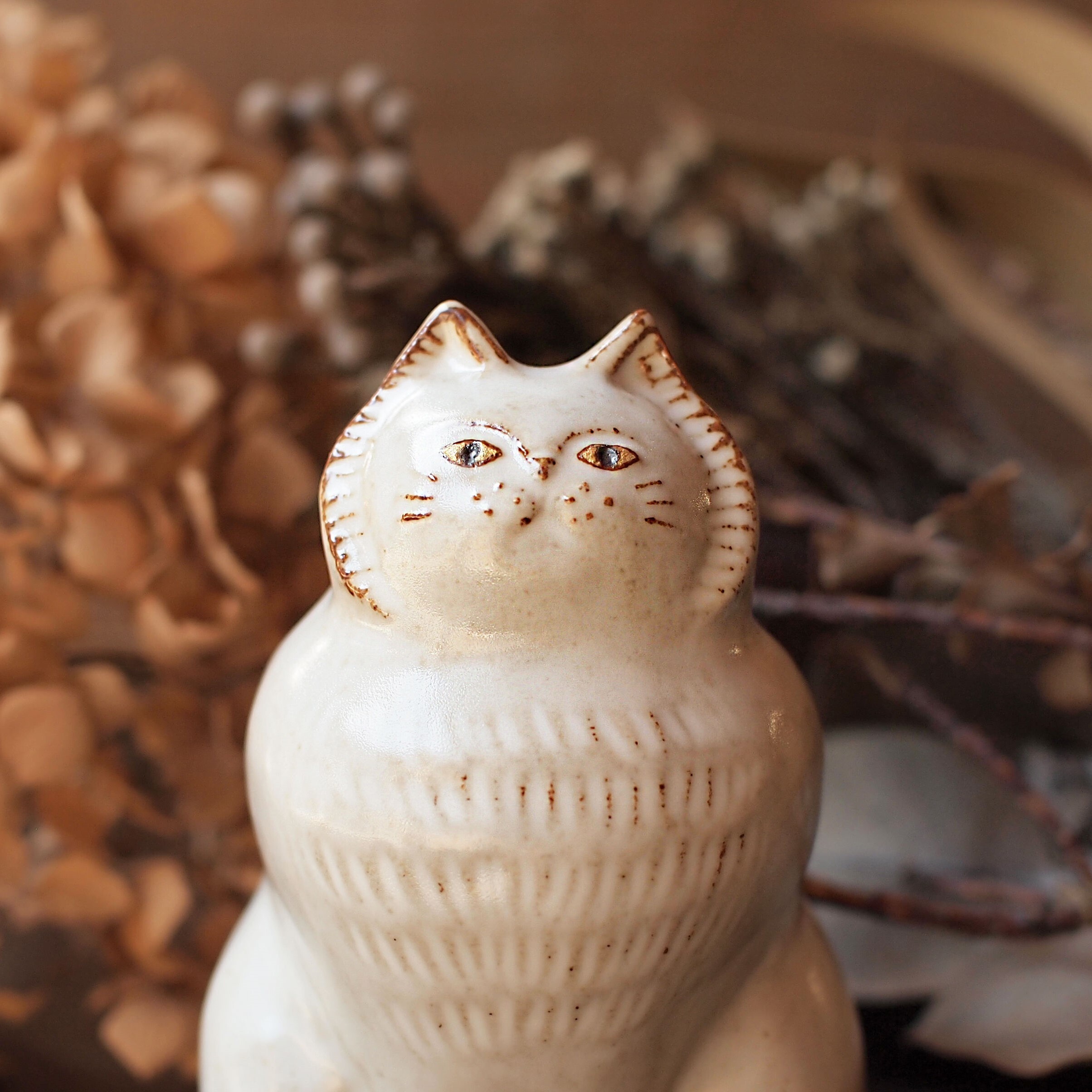 Sen 京千 Twin Cats ネコのオブジェ 波佐見焼 Robin Aso