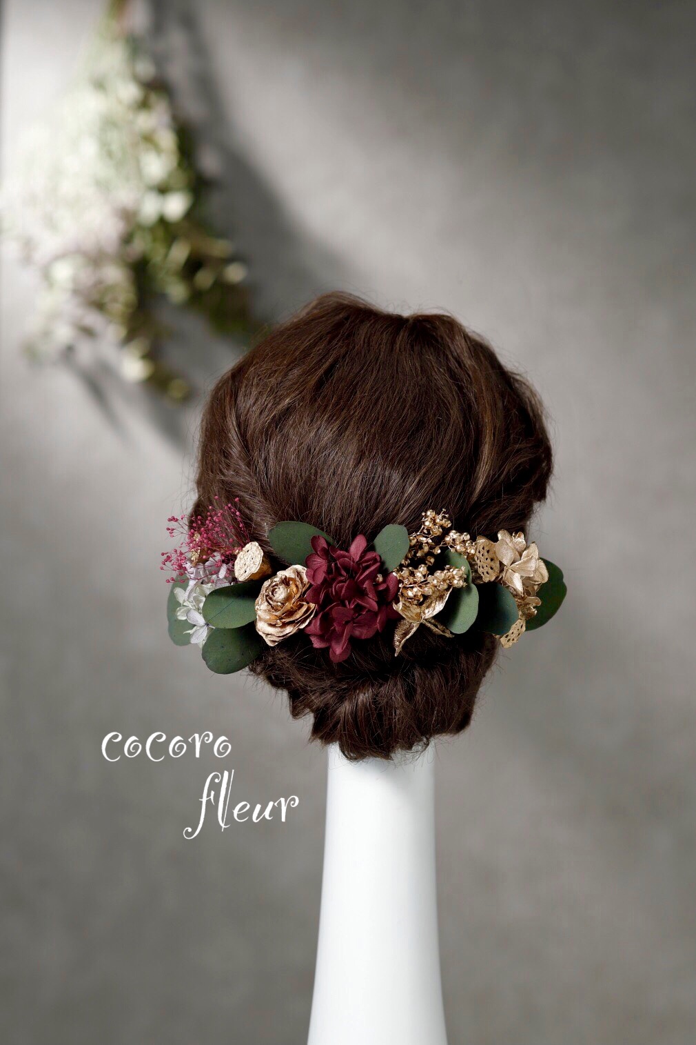 木の実髪飾り レッド 振袖 ウェディング 白無垢 ヘアドレス ヘアパーツ ヘアアクセサリー Cocorofleur