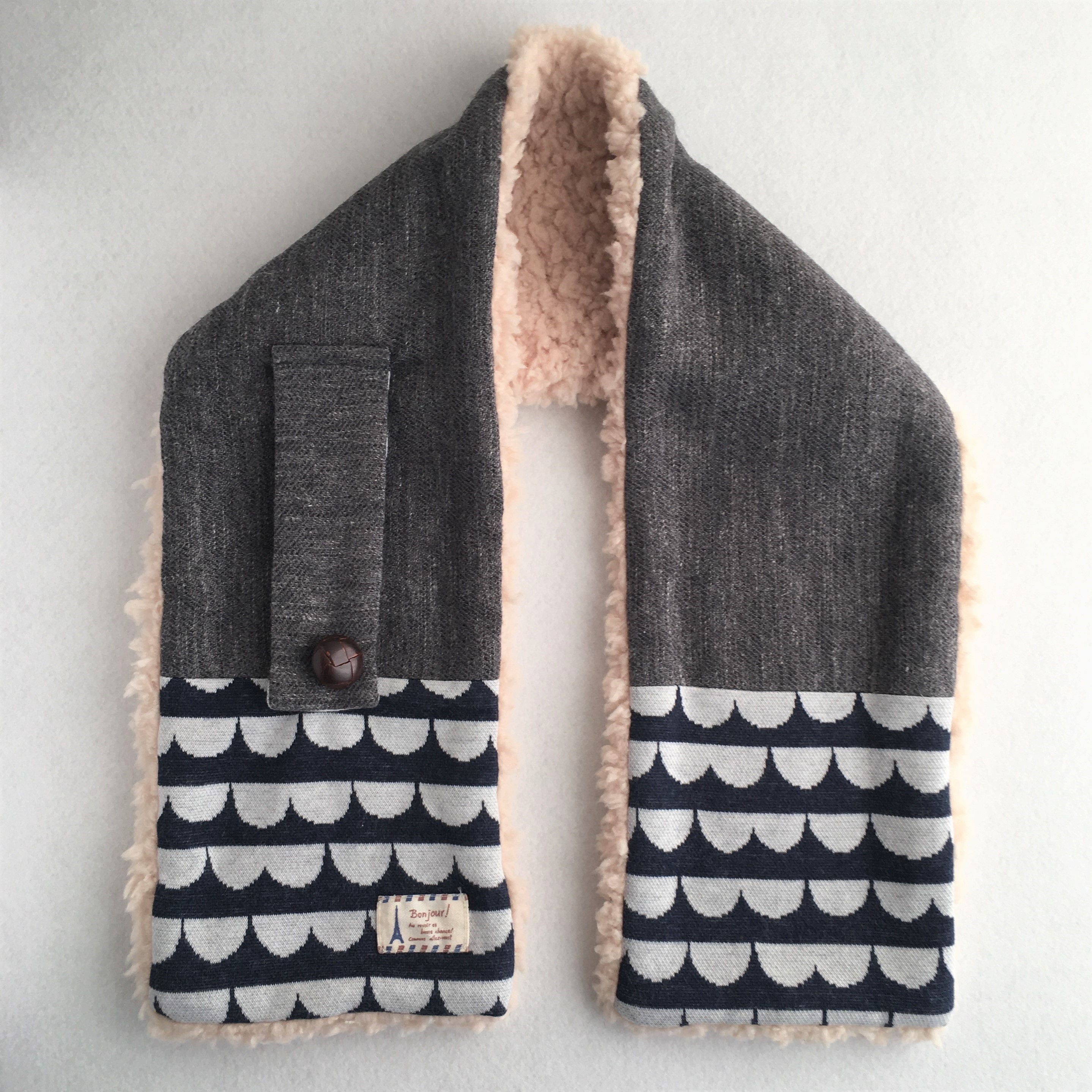 切り替えマフラー 型紙と作り方のセット Kiｰacｰ1810 子供服の型紙ショップ Tsukuro ツクロ