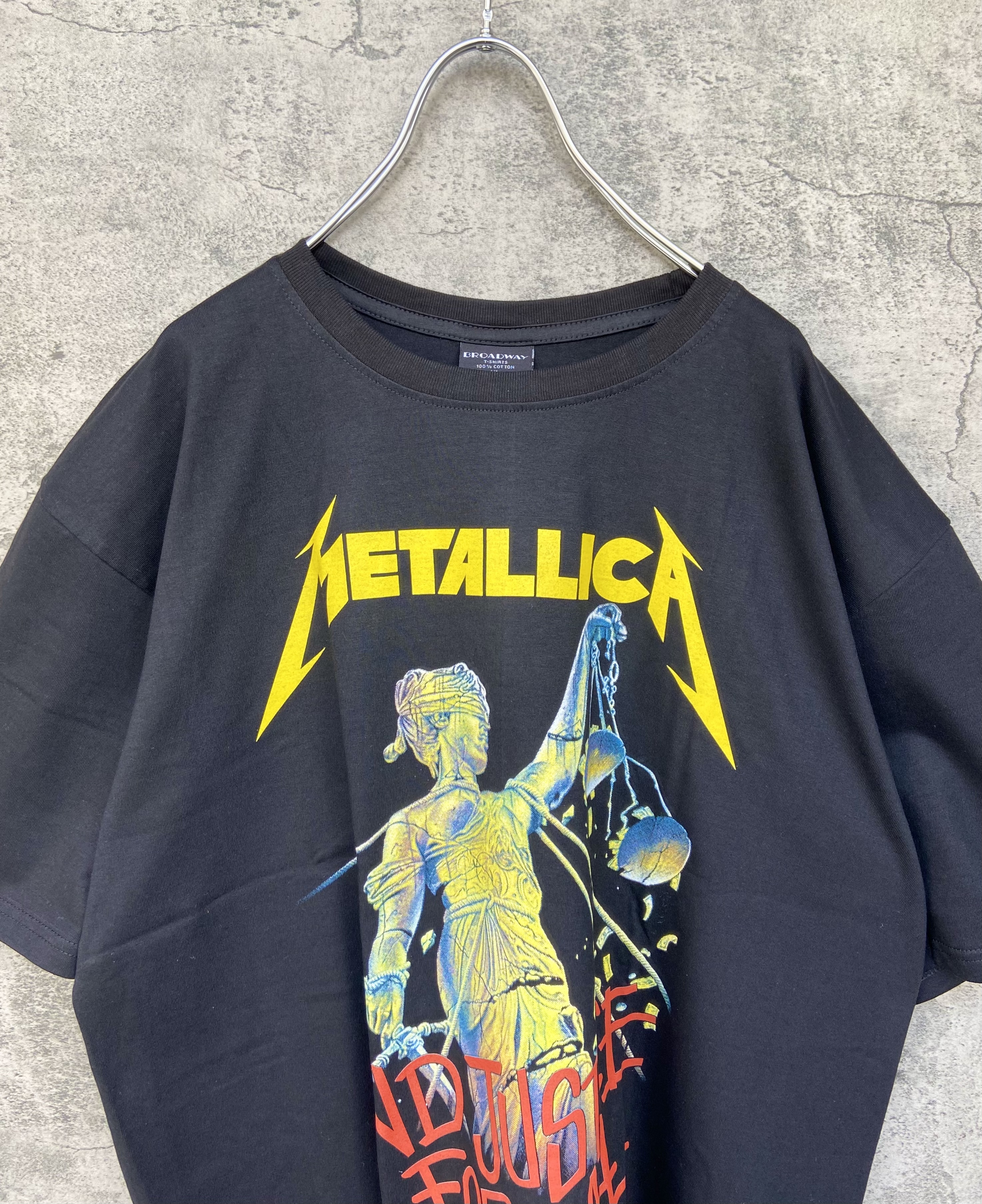 Usa製 バンドtシャツ Metallica メタリカ ジャスティス イエロー らくふる古着 リユース リメイク専門のオンライン古着shop