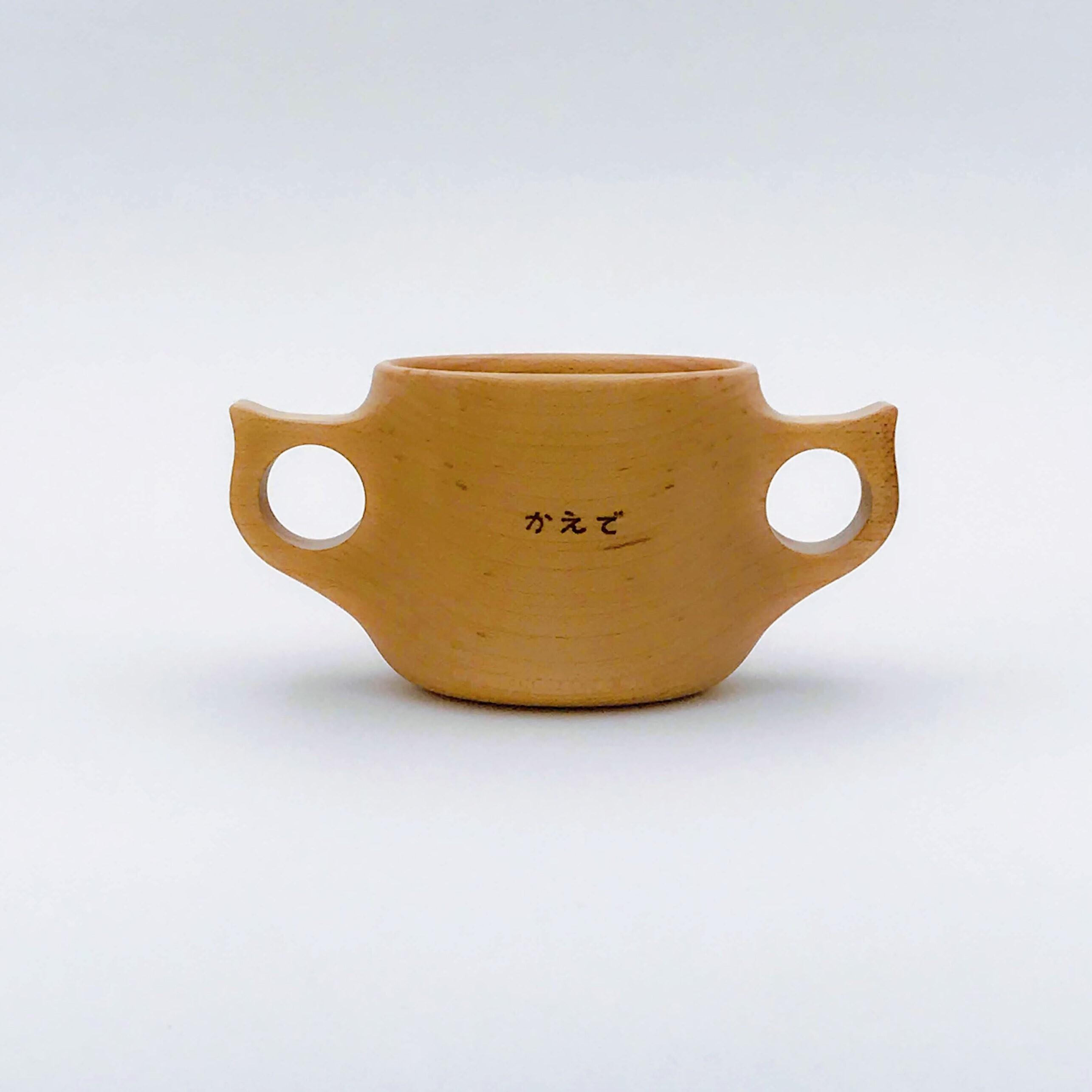 木の両手マグカップ 1cc 木製カップ こどもマグカップ こどもの器 食器 食事トレーニング 飲み物 スープにも ウッドアート 楽 オフィシャルネットショップ