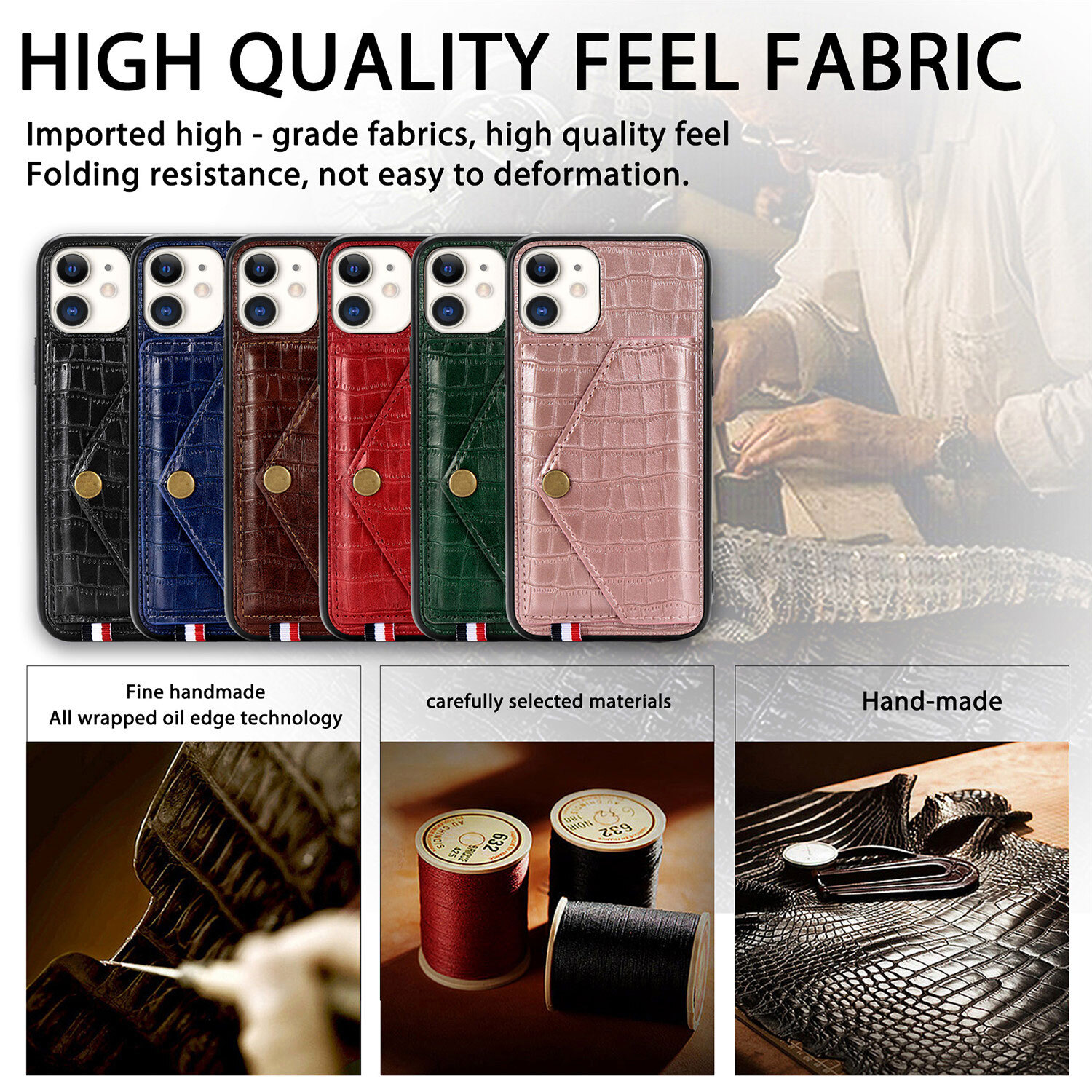 ハンドメイド 革製 手帳型 ケース カード 大量収納 スタンド機能 ストラップ可 落下防止 Iphone 6 S 7 8 Plus X Xs Xr 11 Pro Max シック 6配色 おしゃれなiphoneケース専門店 Khagain