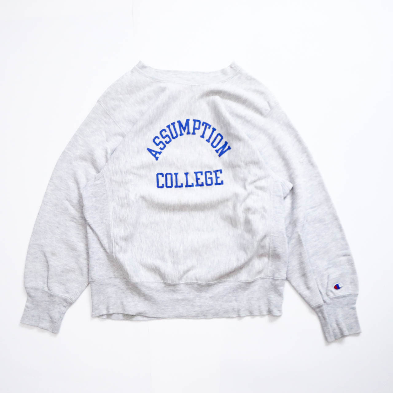 80 S トリコタグ Champion リバースウィーブ Sweat カレッジスウェット 二段プリント 仙台古着屋howdy オンラインショップ