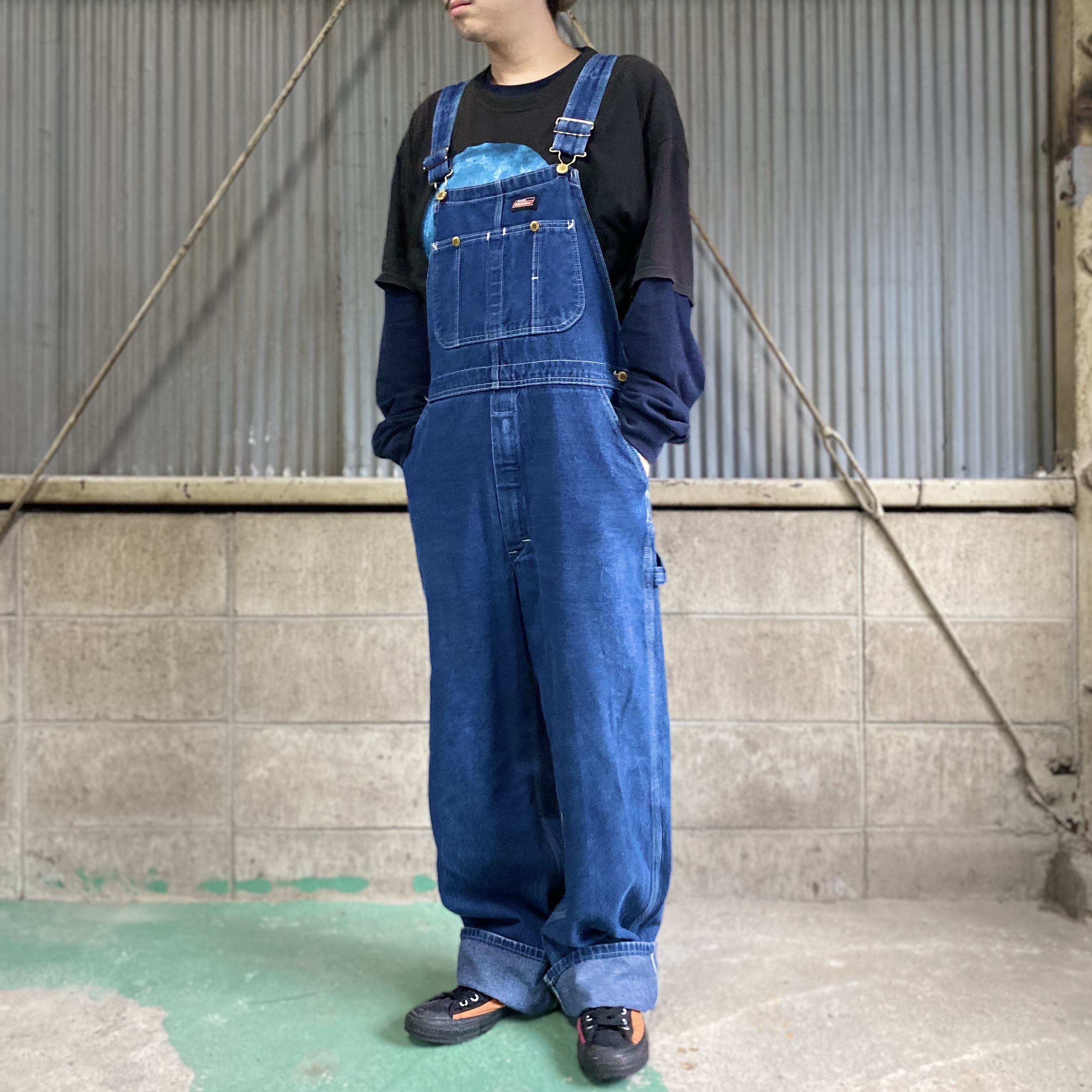 Dickies ディッキーズ デニム オーバーオール メンズW34 古着 濃色 【オーバーオール】 | cave 古着屋【公式】古着通販サイト