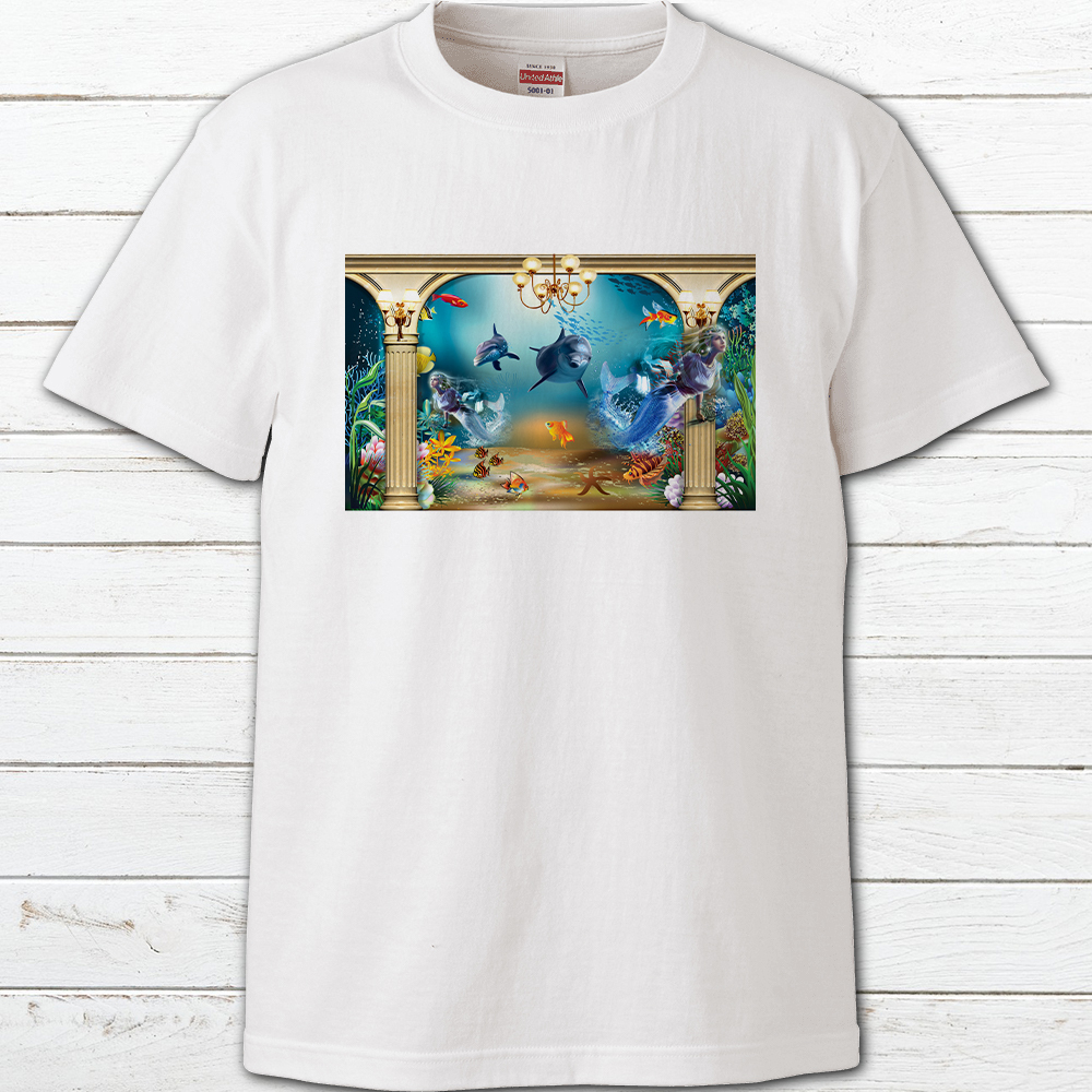 Tシャツ イラスト 動物 イルカ レディース メンズ おしゃれ 白 安い 海 熱帯魚 マーメイド 半袖シャツ タイトル Venus Dolphin Iphoneケース Tシャツ メンズ スマホケース レディース Etc 雑貨屋アリうさ