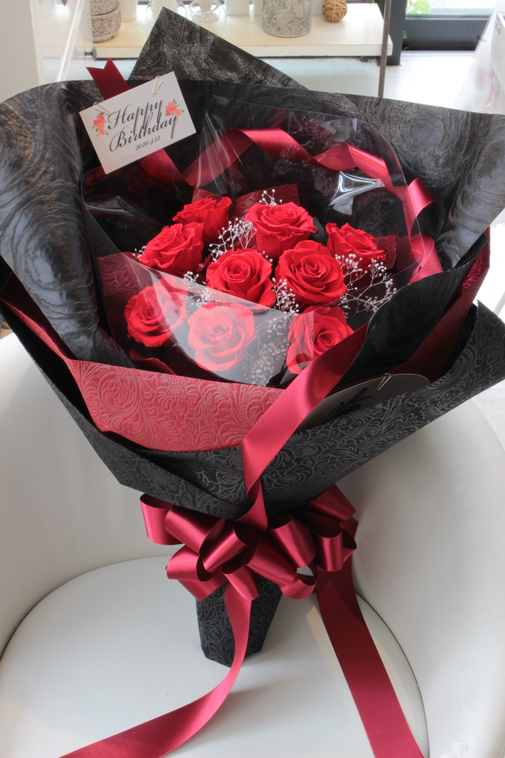 12本の赤薔薇の花束 ダーズンローズ 福岡のプリザーブドフラワー専門店 Rosejunoローズユノwebshop ネットショッピング