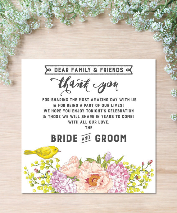 お名前入り サンキューカード サンクスカード 日本語 英語対応可 小鳥さんヴィンテージ Diy Store Pbw