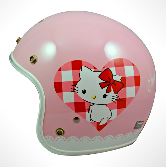 サンリオ正規ライセンス商品 チャーミーキティ ジェットヘルメット ピンク 黒 ツバ シールド別売り Jwlsports