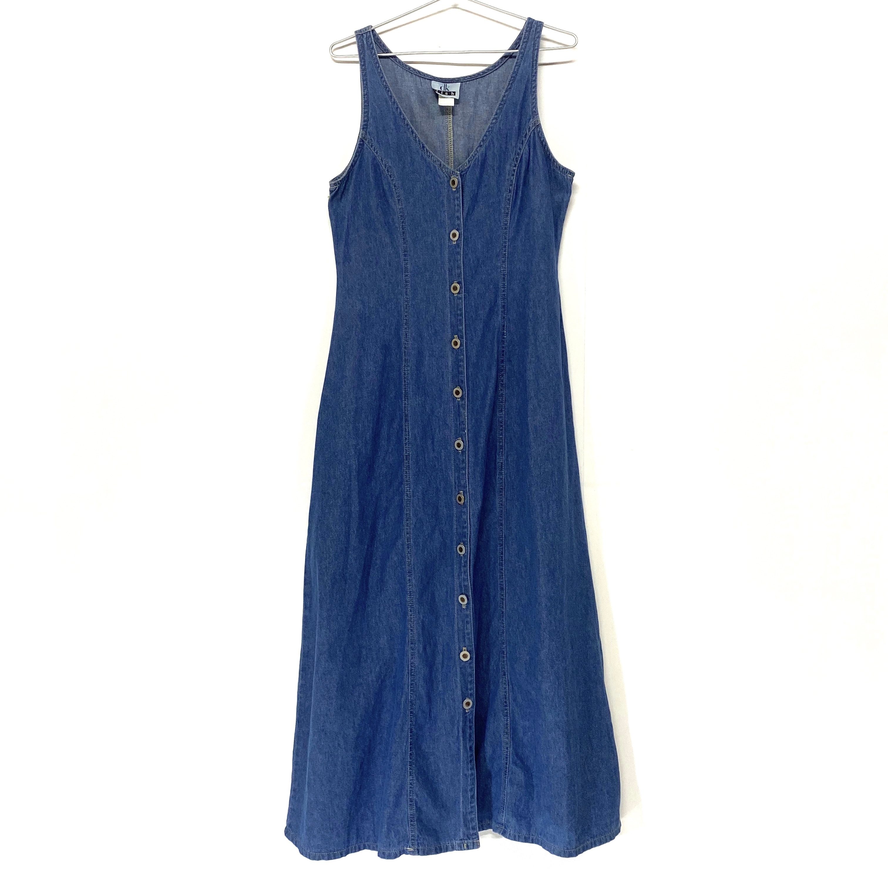 Dk Fish マキシ丈 ロング デニム ジャンパースカート ノースリーブ ワンピース フレア ボタン 前開き ウエスト紐付き レディースs 古着 ワンピース Sa66 Price Down Sa15 Cave 古着屋 公式 古着通販サイト 初回割 1000off実施中