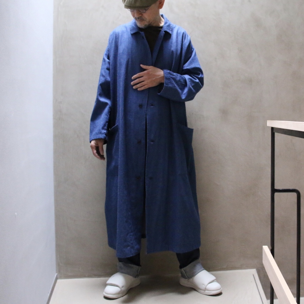 Yarmoヤーモ Lab coat ラボコート indigo | Routes*Roots