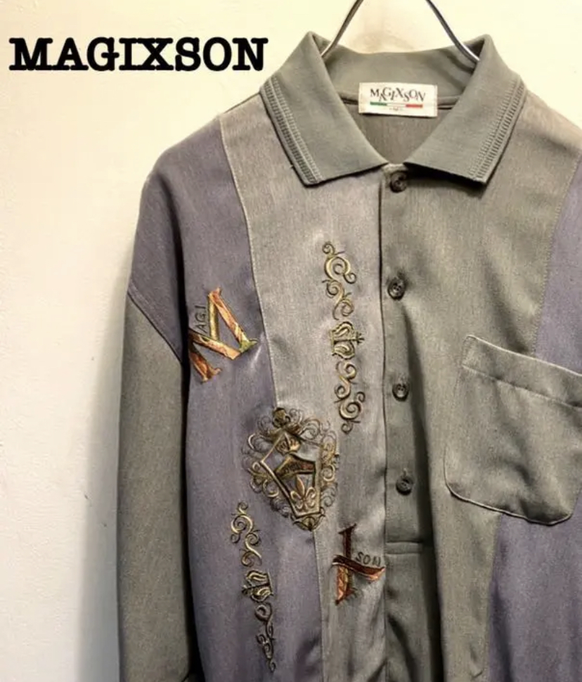 90s古着 刺繍 柄シャツ Magixson Vintage ゆるだぼトレーナー らくふる古着 リユース リメイク専門のオンライン古着shop