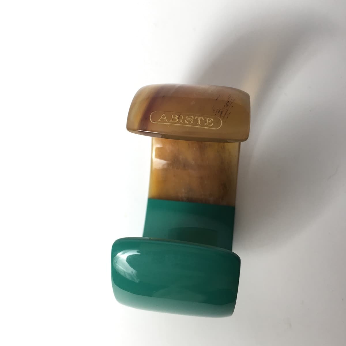 Abiste アビステ 水牛ホルン ラッカー バングル グリーン フクル ファッションブランドユーズドセレクトショップ
