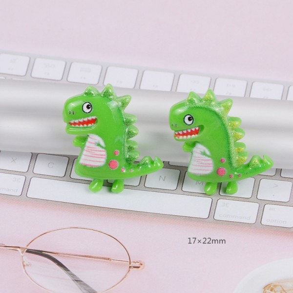 50個 15 19 23mm キラキラ恐竜 キャラクターパーツ 貼り付けデコパーツ 樹脂粘土 プラパーツ レジン ハンドメイドパーツ 卸売り パーツブランチショップ