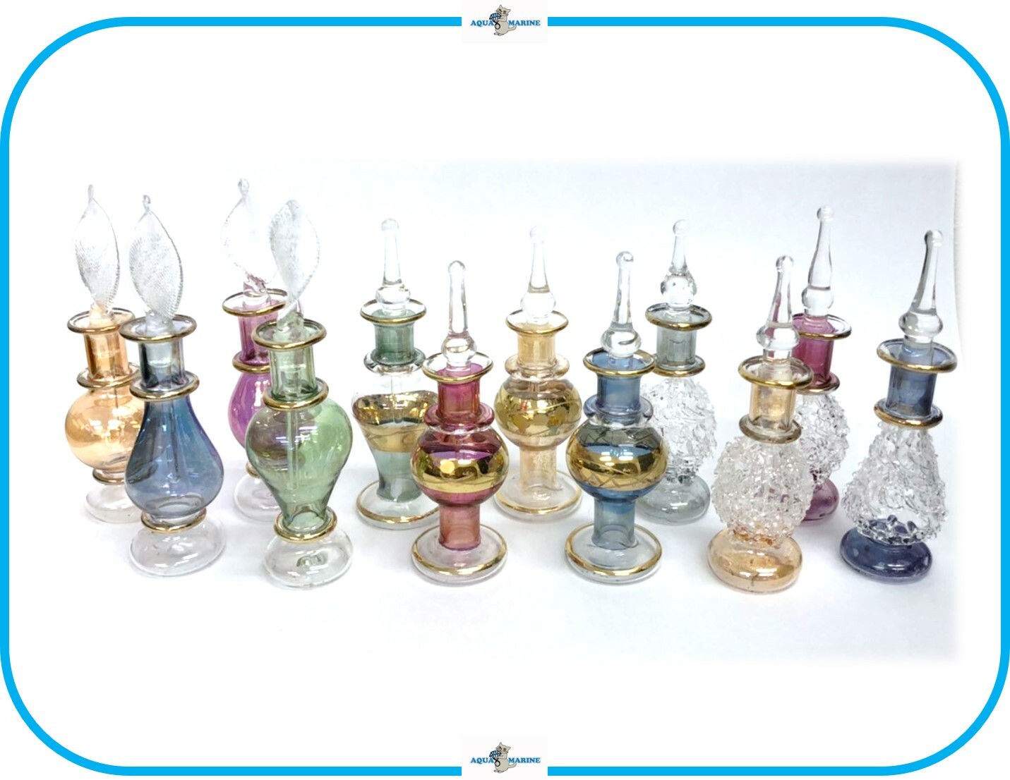 E160 パフュームボトル デザイン ミニサイズ ゴールド エジプト 香水瓶風 ガラス瓶 インテリア コレクション 輸入 レア 1点限 Onlineshop Aquamarine