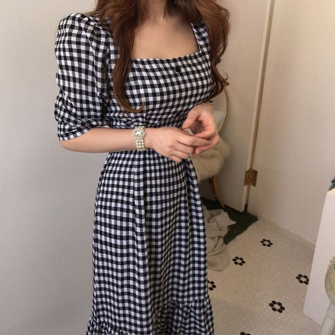 ギンガムデコルテワンピース Sugardrug シュガードラッグ 量産型系セレクトショップ通販