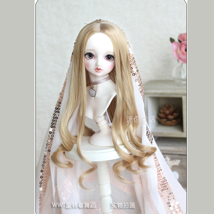 Bjd用ウィッグ 人魚パーマ ブラウン 金色 銀色 Sd Msd 幼sdサイズ用ドールウイッグ Mini Btgarden