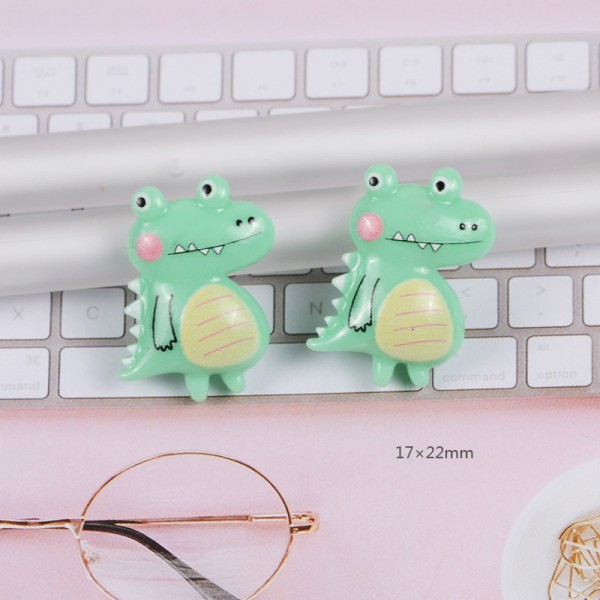 50個 15 19 23mm キラキラ恐竜 キャラクターパーツ 貼り付けデコパーツ 樹脂粘土 プラパーツ レジン ハンドメイドパーツ 卸売り パーツブランチショップ