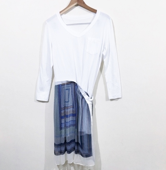 14ss Sacai サカイ 異素材ドッキング ワンピース 1 ブランド古着brooch