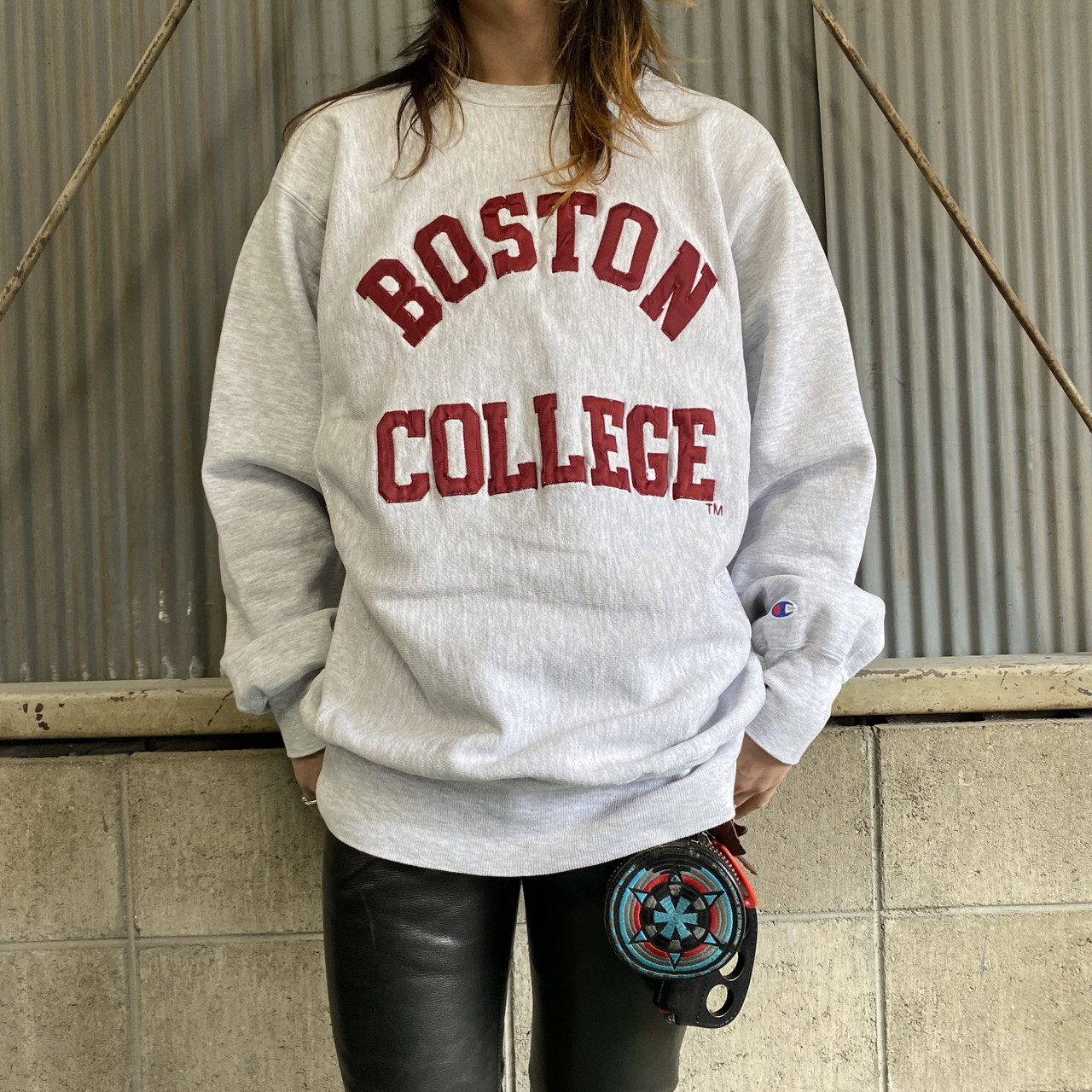 90年代 ビンテージ 刺繍タグ Usa製 Champion チャンピオン リバースウィーブ ボストン大学 ワッペン カレッジスウェット トレーナー メンズxl 古着 90s ヴィンテージ Reverse Weave スウェット Vtg Al Cave 古着屋 公式 古着通販サイト 夏物最大50 Off