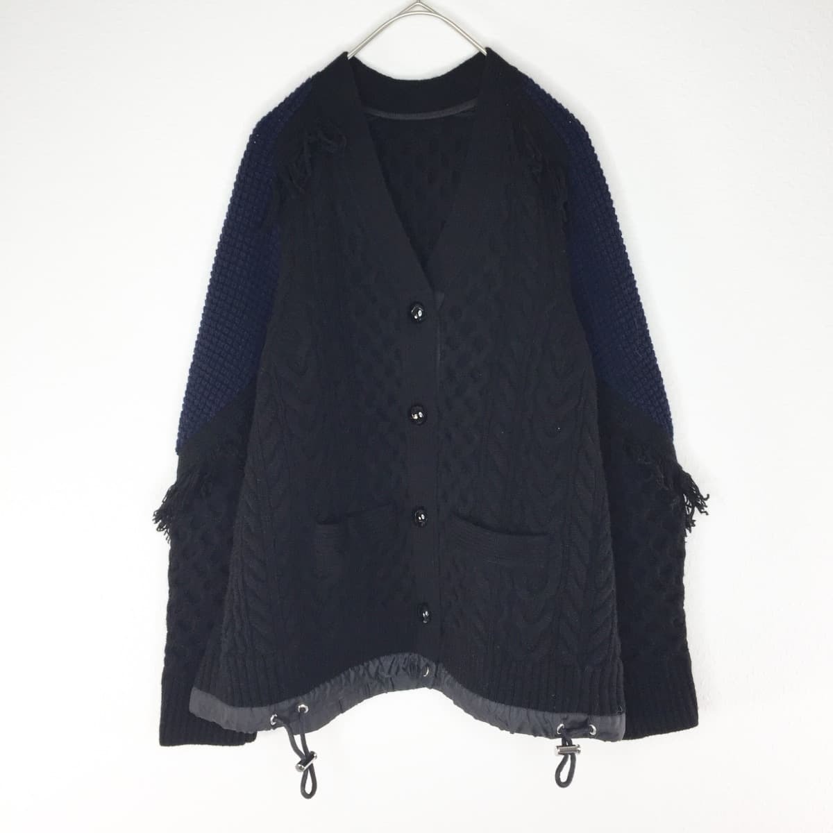 2022人気の sacai 20AW ブラック カーディガン ニット Cardigan Knit