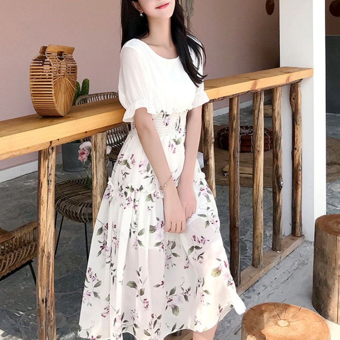 ウエスト切り替えワンピース 5090 Peach Blossom