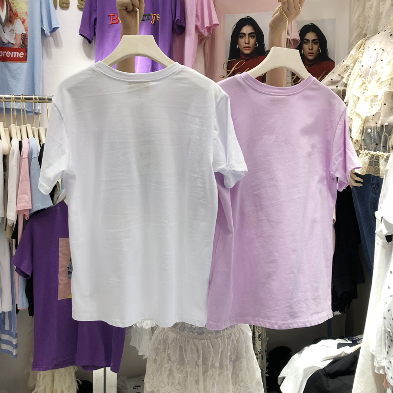 立体 フラワー レディース 可愛い オードリーヘップバーン Tシャツ ホワイト パープル 花柄 ビジュー Antoinette