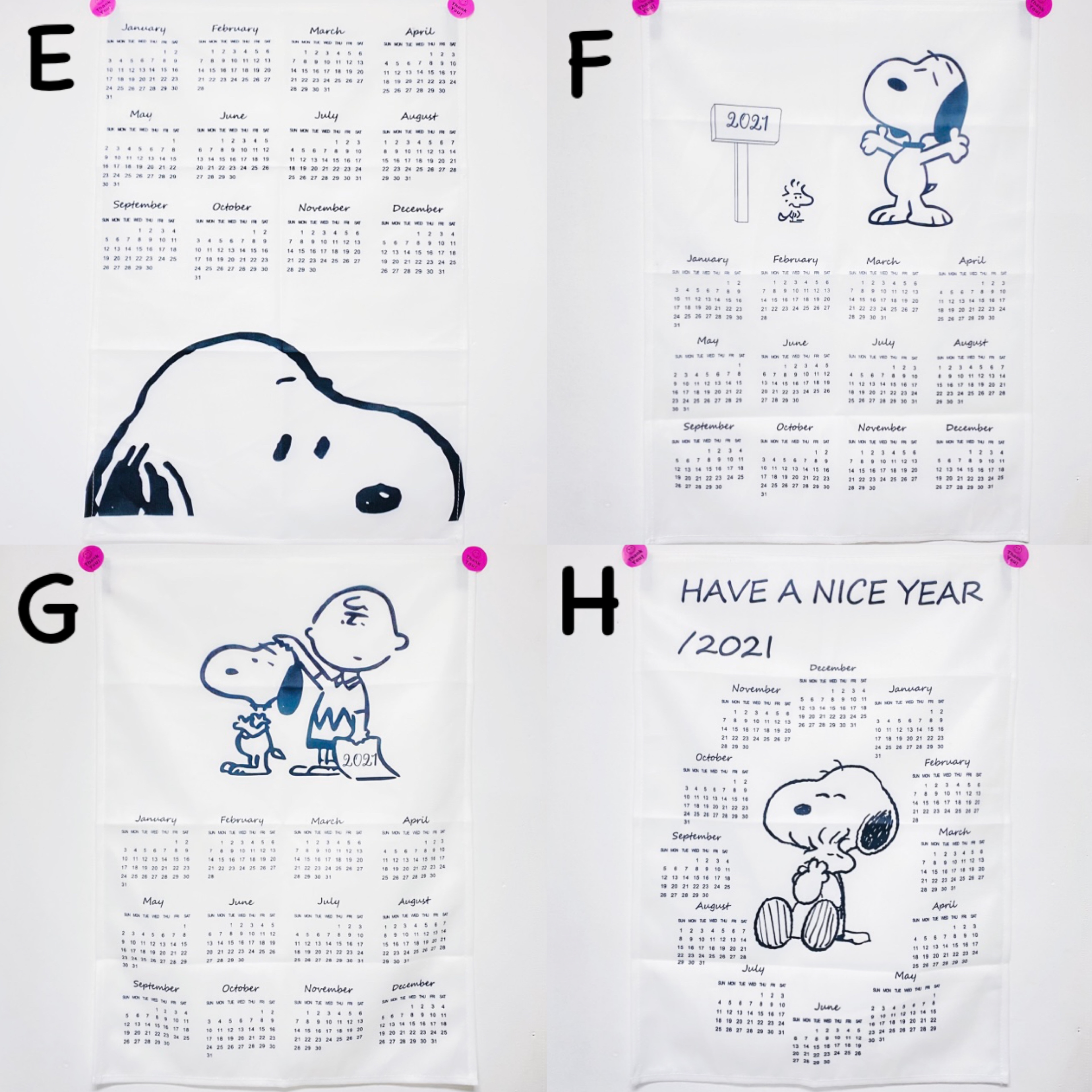 21 Snoopy Fabric Calendar 8type 21年 スヌーピー ピーナッツ ファブリックカレンダー ポスター 韓国雑貨 Tokki Maeul トッキマウル 韓国雑貨通販サイト