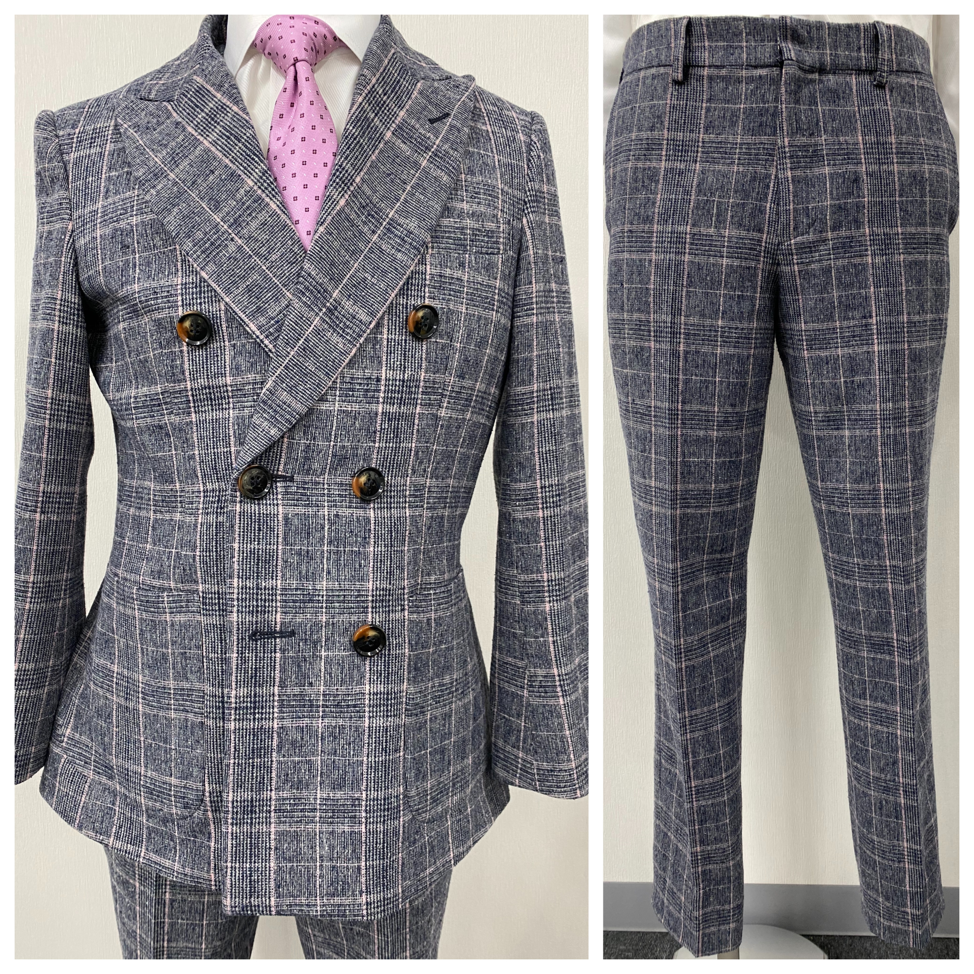 Nktarrowsグレーチェックダブルジャケットスリーピーススーツ Nkt Arrows エヌケイティアローズ