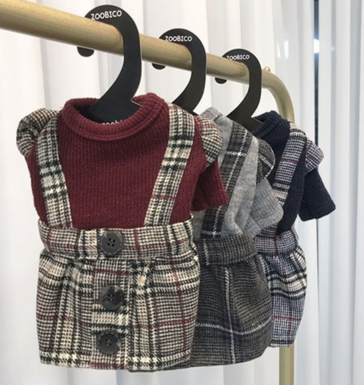 Babyチェックワンピース S Xl 3color 犬服 秋冬 新作 暖かい 可愛い 犬の服 ワンコ服 ドッグウェア ドレス お揃い 小型犬 中型犬 ペット用品ショップ Nari Pet