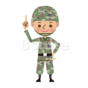 イラスト素材 指差しをする自衛官 軍人 ベクター Jpg 8sukeの人物イラスト屋 かわいいベクター素材のダウンロード販売