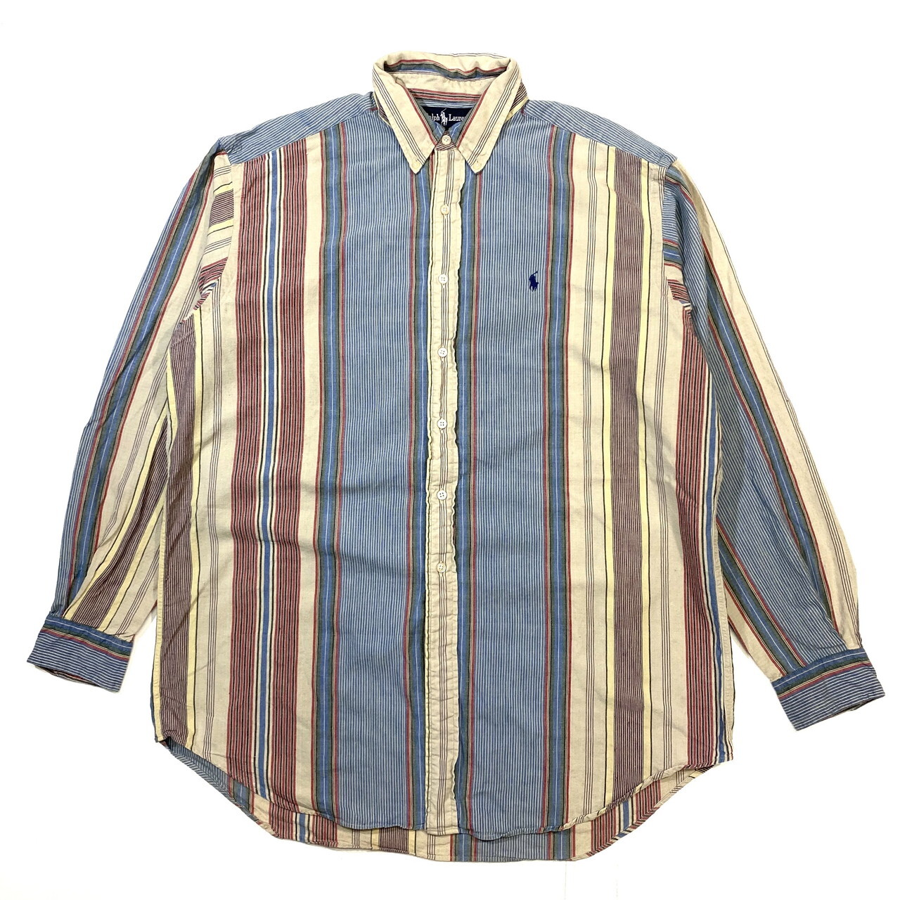 Usa製 Ralph Lauren ラルフローレン 長袖 ストライプ柄 ボタンダウンシャツ B Dシャツ マルチカラー メンズl 古着 長袖シャツ Cave 古着屋 公式 古着通販サイト