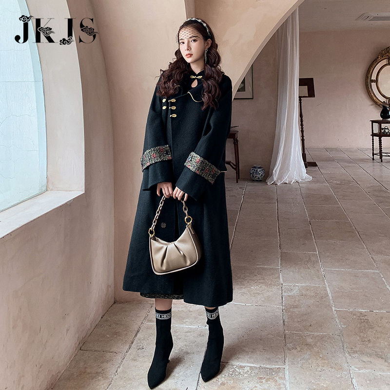 Jkjsシリーズ チャイナ風コート チャイナドレス トレンチコート S M L Ll 可愛いボタン ロング丈 Elegant