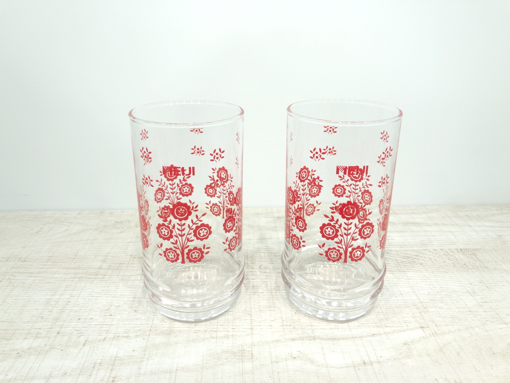 Meiji 花柄グラス 2個セット Resne リスネ