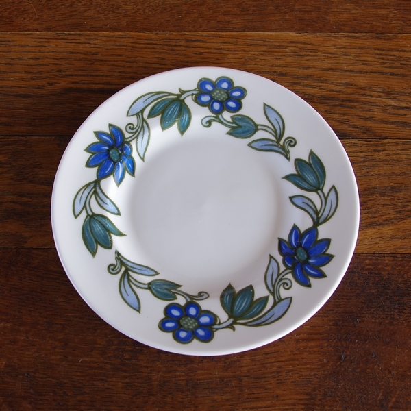 スージー クーパー アールヌーボー ブルー 花柄 デザートプレート 17cm 1 2 ヴィンテージ 食器 アンティーク Susie Cooper レトロ ケーキ皿 Flohmarkt フローマルクト