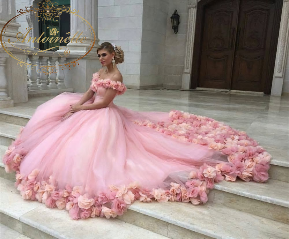 ピンク 花柄 フラワードレス Aライン キャバ嬢 ロングドレス キラキラ かわいい 二次会 ウェディング 花嫁 結婚式 Antoinette