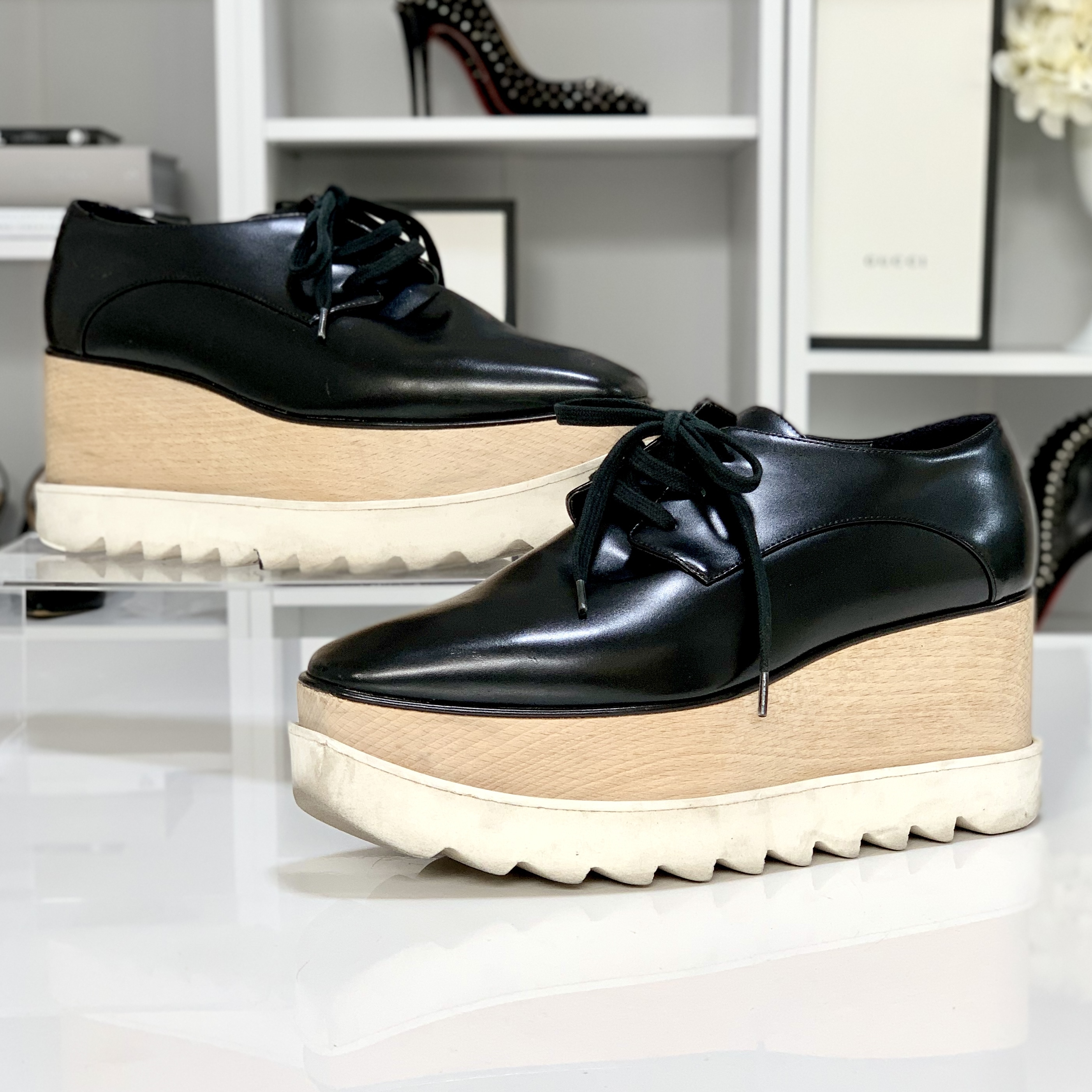 1924 ステラマッカートニー エリス レザー 厚底 シューズ 黒 Mycloset