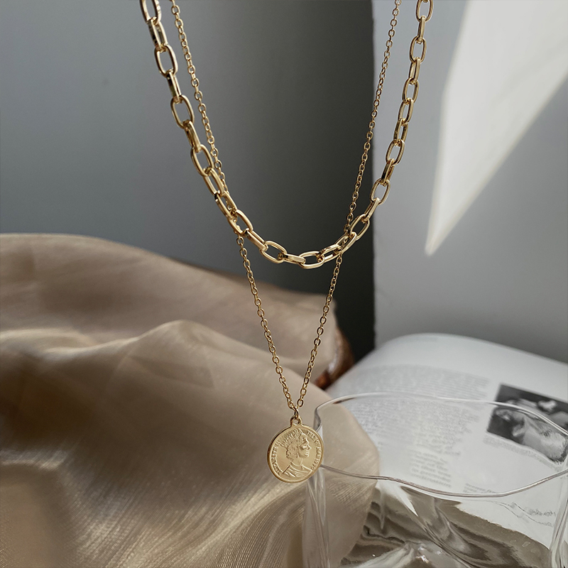 コインダブルチェーンネックレス Rd8068 Beep 韓国メンズファッション通販サイト