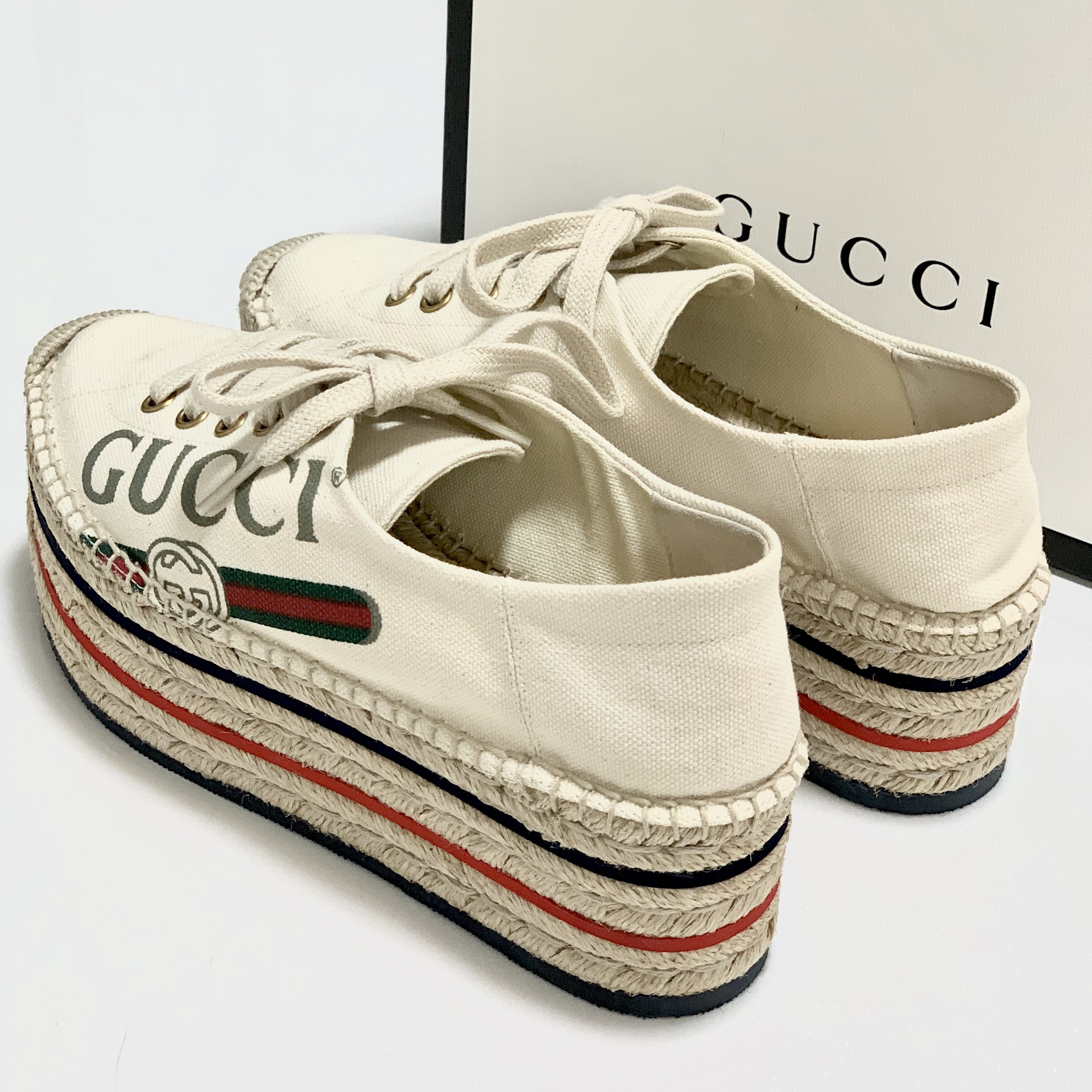 GUCCI エスパドリーユ 厚底スニーカー 靴 - スニーカー